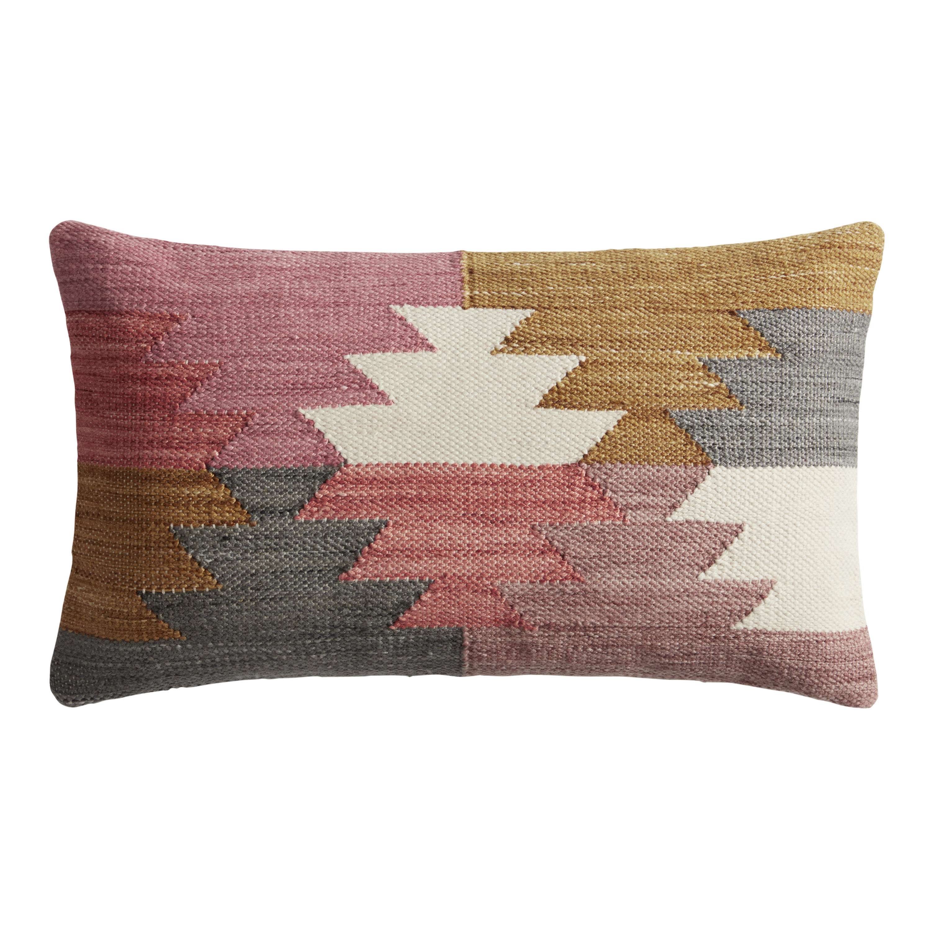 Multicolor Geo Stars Indoor Outdoor Lumbar Pillow | World Market