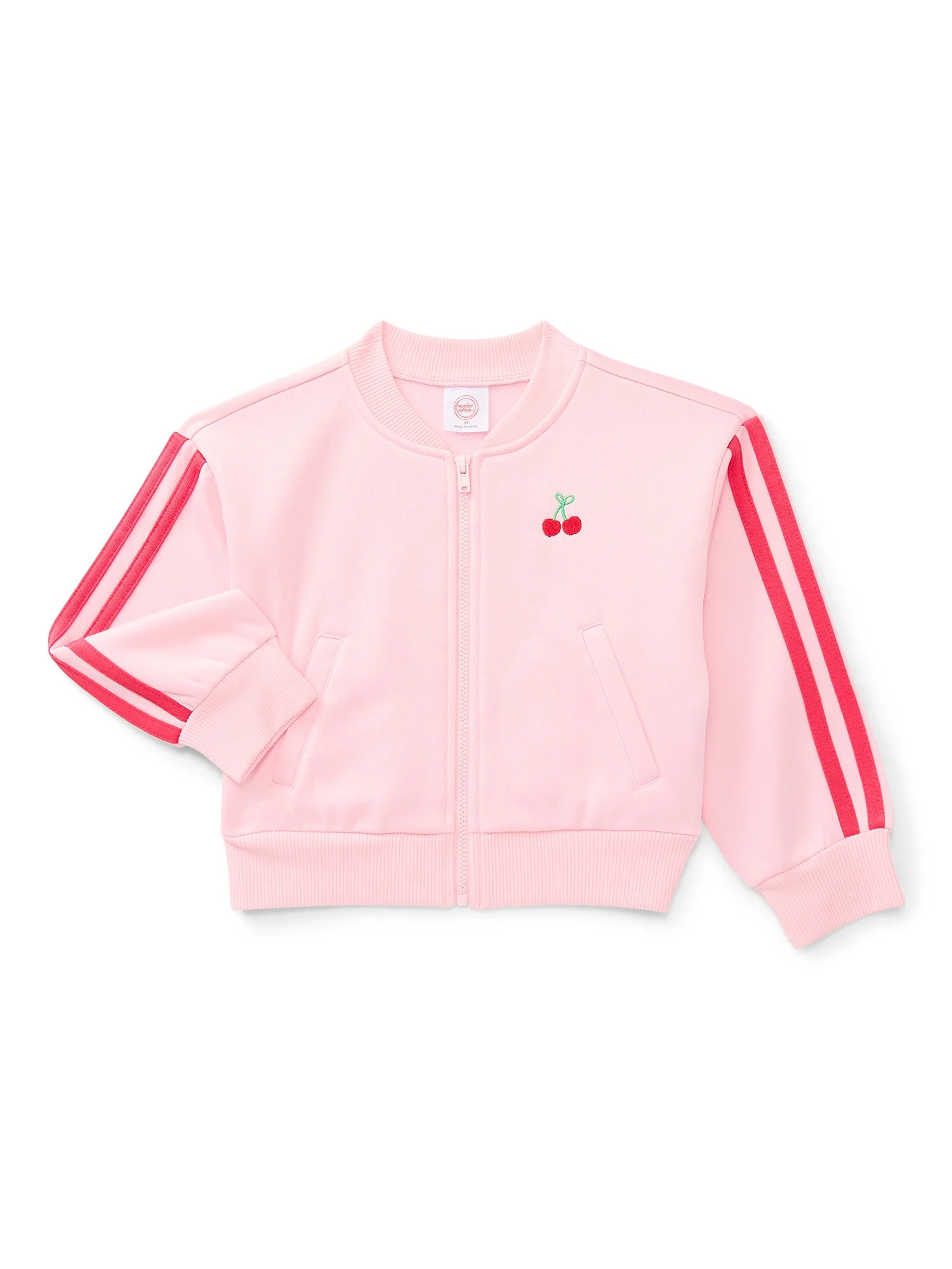 Wonder Nation Toddler Girls Full Zip Athletic Jacket, Sizes 12M-5T | Walmart (US)