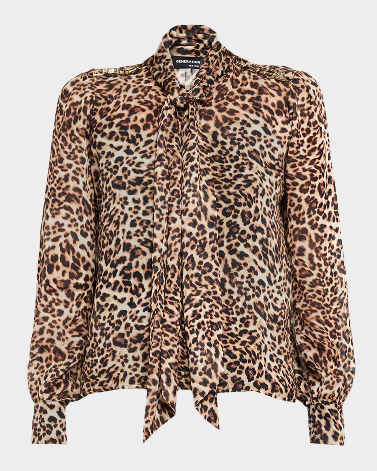 Veralli Leopard Tie-Neck Blouse | Neiman Marcus