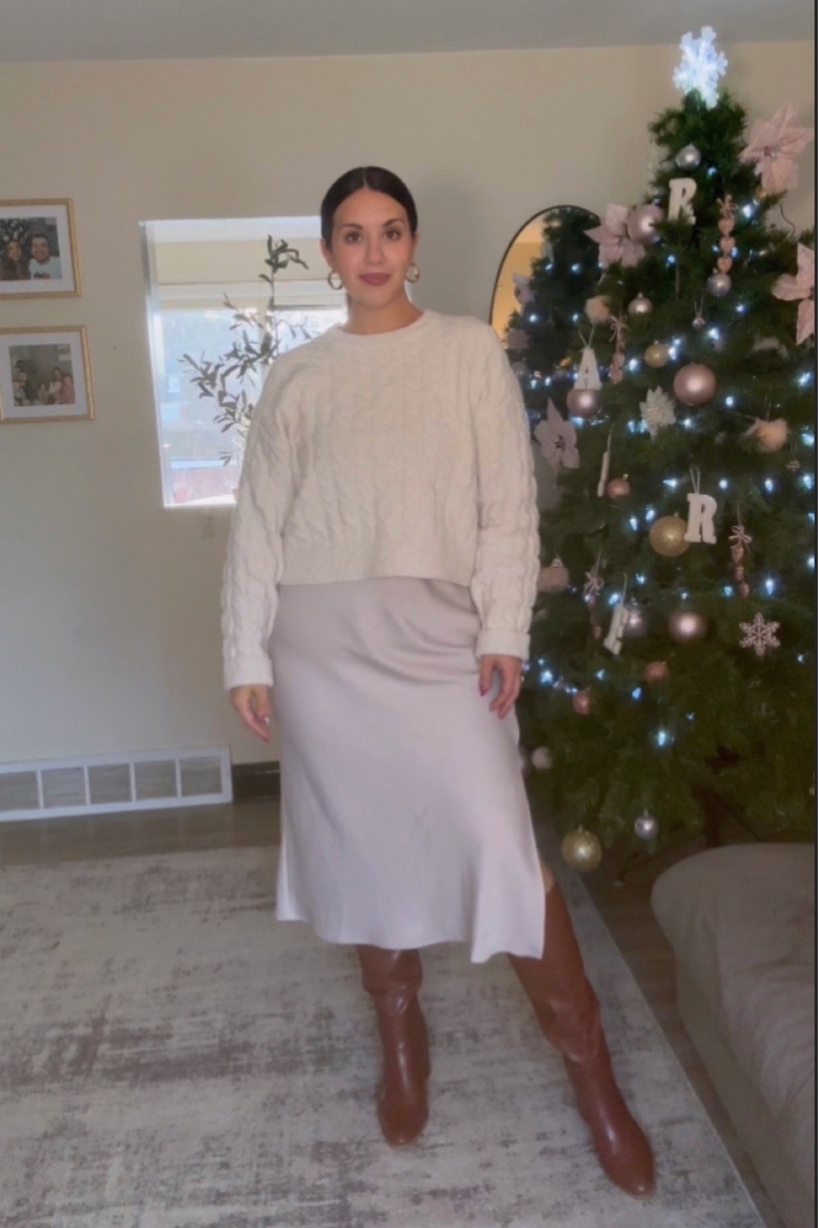Slip Skirt Outfit - love this winter white outfit! You could definitely dress this up or down. I personally wore this to church :)

Sizing:
Skirt - medium (runs a bit oversized)
Sweater - XL 


#slipskirt
#midsize
#winterehite
#vintagewhite
#offwhite
#midsize
#plussize
#churchootd
#ootd
#winterfashion
#brownboots
#targetfashion
#target

#LTKsalealert #LTKplussize #LTKmidsize