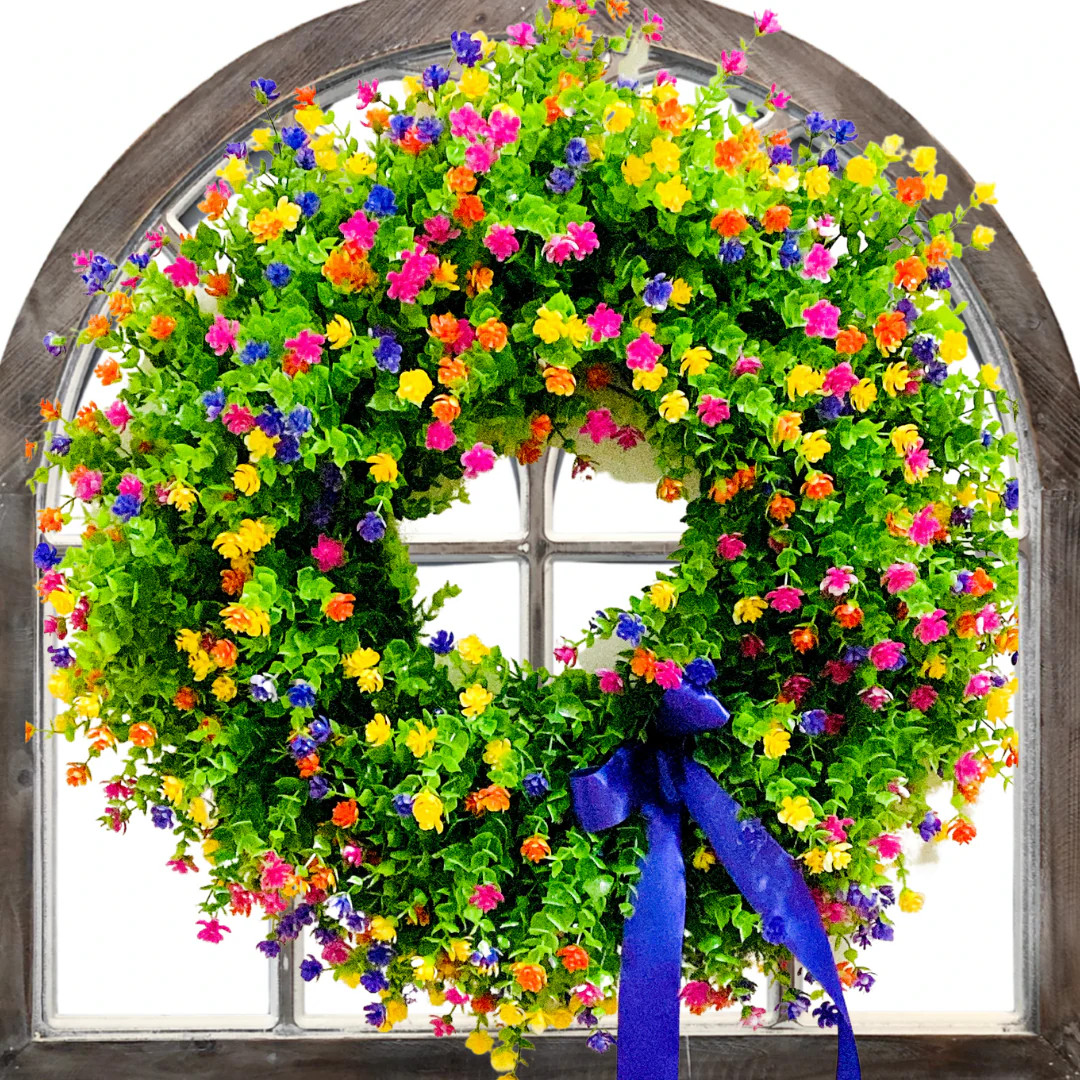 Multicolored Spring Summer Wreath | Journey Decor
