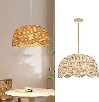 Arturesthome Indoor Hanging Ceiling Light Fixture, Hand Woven Vintage Lotus Flower Pendant Lamp C... | Amazon (US)