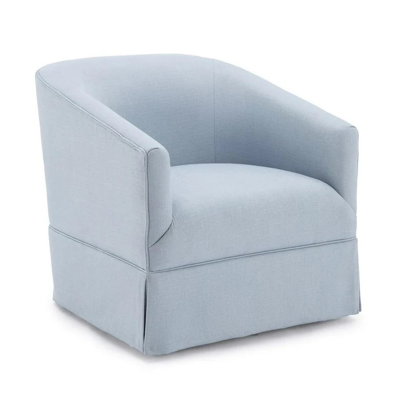 Comfort Pointe Mid-Century Fabric Solid Swivel Armchair, Sky Blue | Walmart (US)