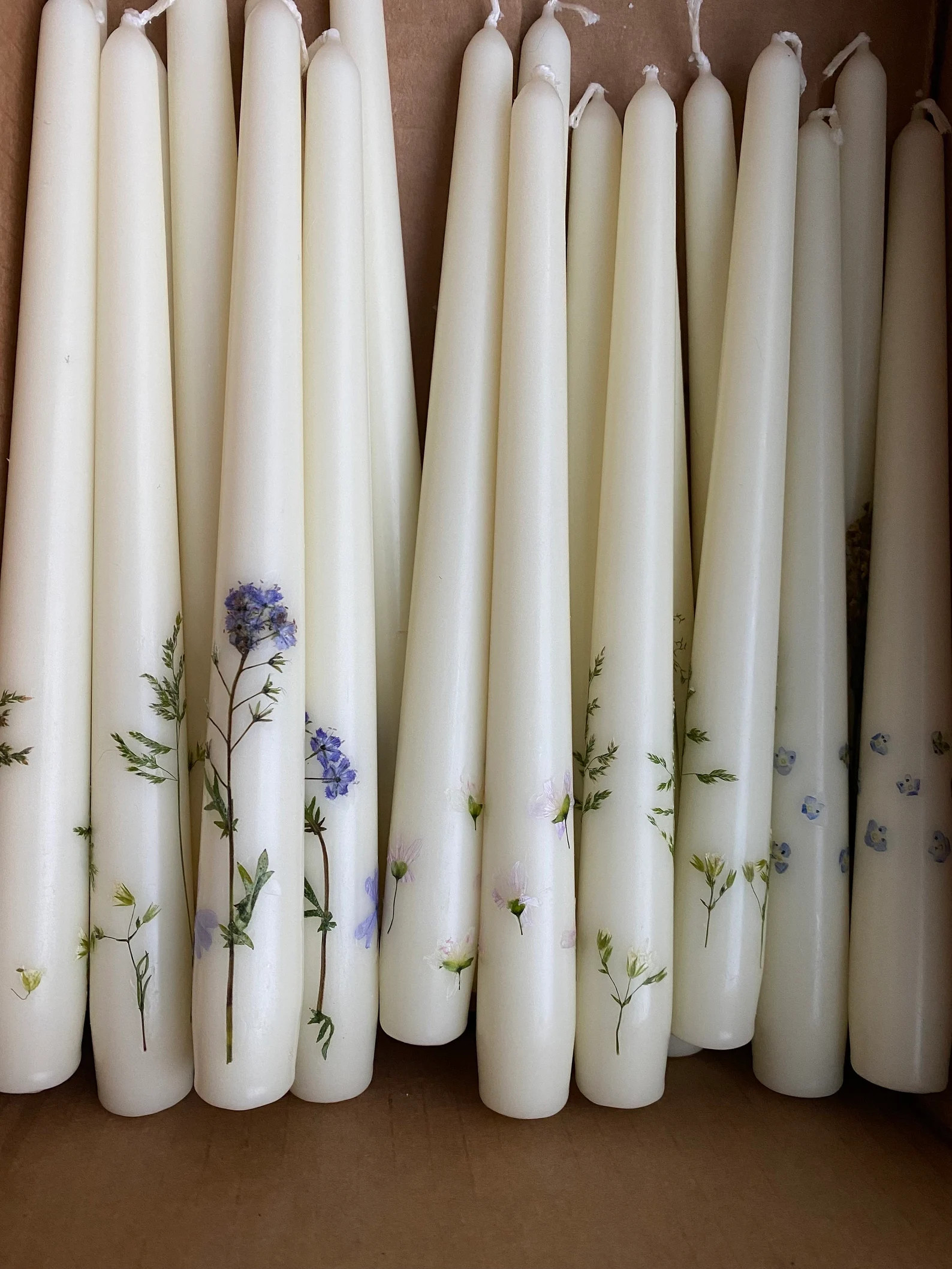 Pressed Wildflower Taper Candles Variety, Gift for Her, Real Flower Candles, Bridesmaid Gift, Gif... | Etsy (US)