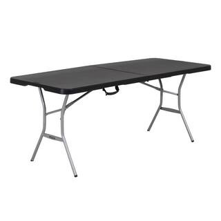 Lifetime 6 ft. Fold-in-Half Table: Black 80852 | The Home Depot
