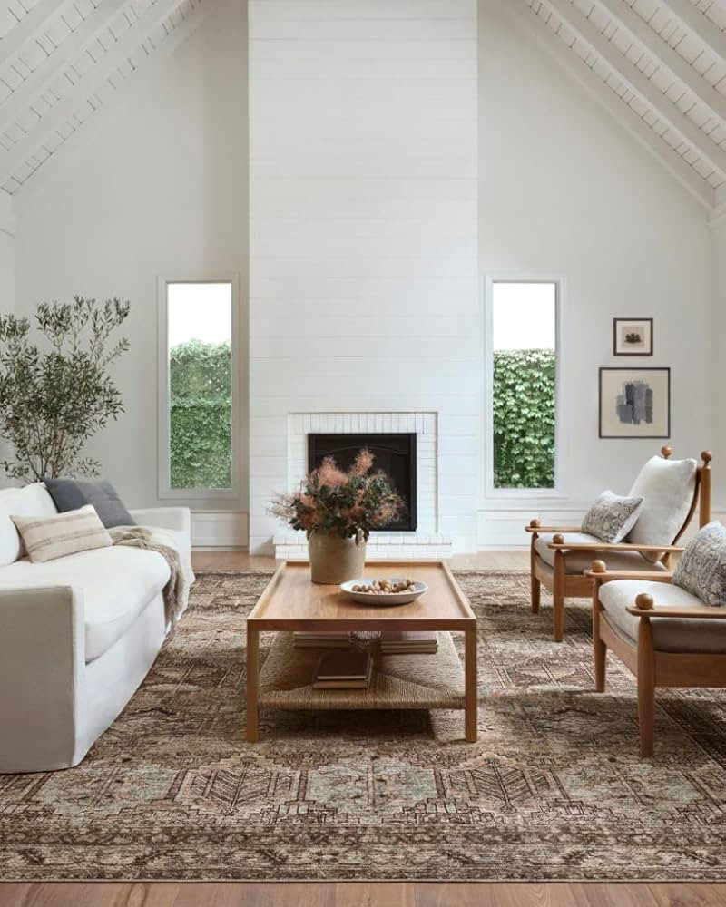 Loloi Amber Lewis Billie Collection, Clay & Sage 7'-6" x 9'-6" Area Rug – Antique & Distressed ... | Amazon (US)