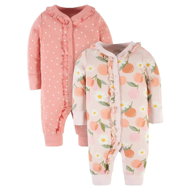 Modern Moments by Gerber Baby Girl Coveralls, 2-Pack (Newborn-24 Months) | Walmart (US)