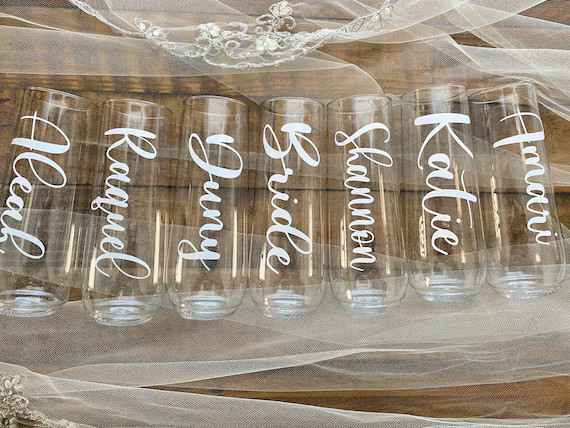 Personalized Plastic Champagne Flute Clear Shatterproof and - Etsy | Etsy (US)