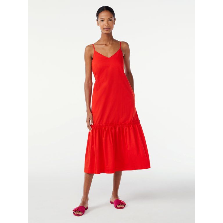 Scoop Women's Bow Back Midi Dress | Walmart (US)