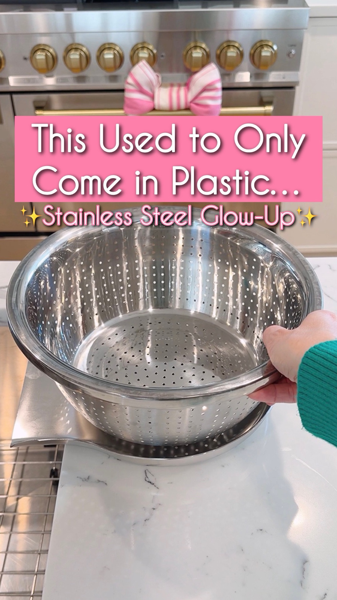 Stainless steel colander set that finally solves messy draining. No more warped plastic or bulky strainers. Three nesting strainers + a tray that funnels water right into the sink. Great for pasta, produce, berries, beans, and thawing foods. A clean, non‑toxic kitchen upgrade.

⭐️ Uses for This Stainless Steel Strainer Family
🎀 Rinsing fruits and veggies
🎀 Draining pasta, noodles, and rice
🎀 Washing berries without them falling through
🎀 Straining canned beans or veggies
🎀 Thawing frozen foods over the tray
🎀 Letting produce drip‑dry without mess
🎀 Catching peels or scraps while prepping
🎀 Rinsing small items like herbs or garlic cloves
🎀 Draining fried foods over the tray
🎀 Using the tray as a mini drying rack
🎀 Separating foods while cooking or prepping
🎀 Meal‑prep rinsing and draining
🎀 Keeping the counter clean while washing produce

⭐️ Problems This Set Solves
🎀 Messy draining that splashes everywhere
🎀 Plastic strainers that warp, stain, or trap odors
🎀 Bulky strainers that never store neatly
🎀 Water running all over the counter
🎀 Having to hold a strainer with one hand while pouring
🎀 Plastic touching hot foods (great for non‑toxic swaps)
🎀 Limited counter space because strainers don’t nest
🎀 Hard‑to‑clean mesh or plastic holes
🎀 No clean way to funnel water into the sink
🎀 Flimsy plastic strainers that feel cheap

#amazonfinds #kitchenmusthaves #kitchenorganization #stainlesssteel #colander #nontoxicswap

#LTKfoodie #LTKSaleAlert #LTKHome
