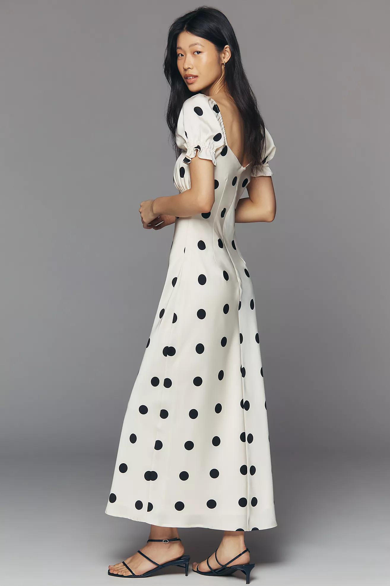 Lulus Keaton Puff-Sleeve Midi Dress | Anthropologie (US)