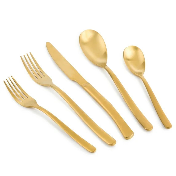 Thyme & Table Royal 20-Piece Gold Stainless Steel Flatware Set, Service for 4 | Walmart (US)