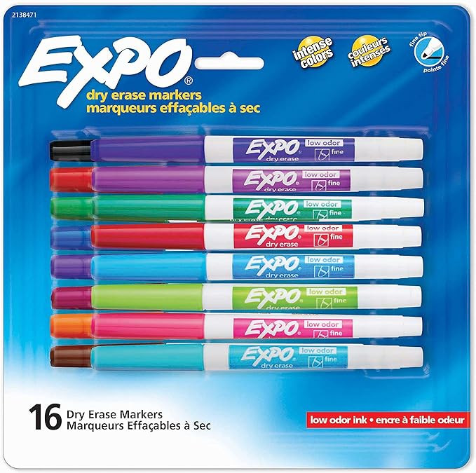Expo Low-Odor Dry Erase Fine Tip Markers | Amazon (US)