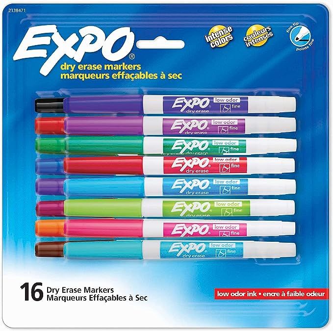 Expo Low-Odor Dry Erase Fine Tip Markers | Amazon (US)