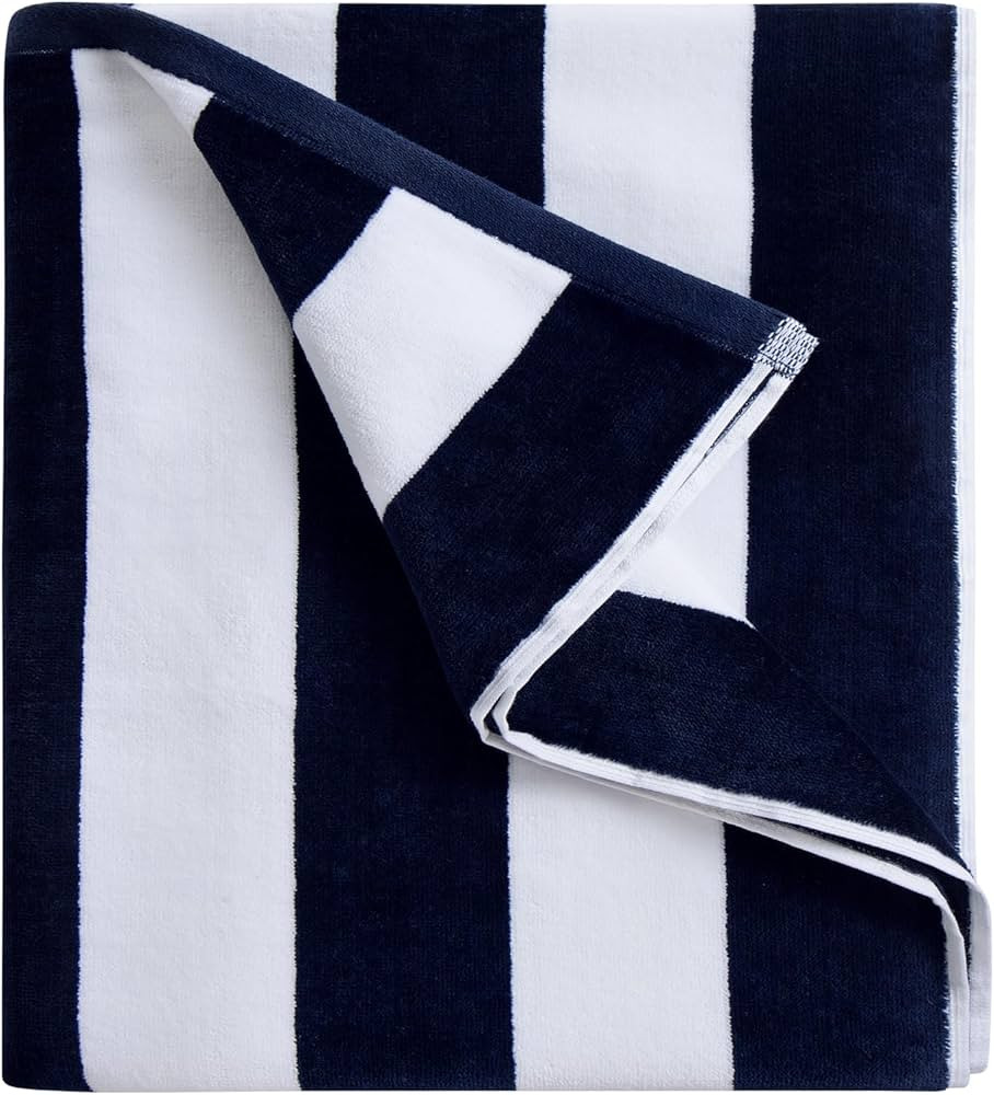 LULUHOME Large Oversized Beach Towel - Big Cotton 36 x 70 Inch Striped Pool Towel, Large Cabana S... | Amazon (US)