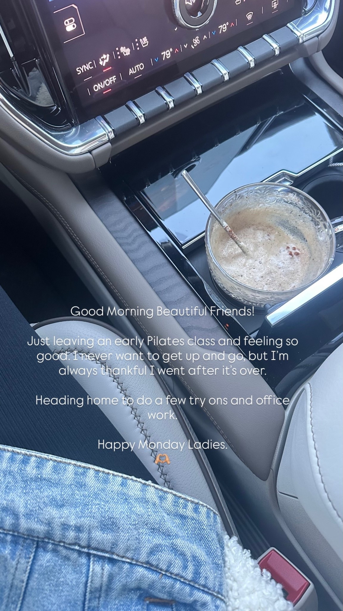 Good Morning Beautiful Friends!

Just leaving an early Pilates class and feeling so good. I never want to get up and go, but I’m always thankful I went after it’s over. 

Heading home to do a few try ons and office work. 

Happy Monday Ladies. 
🫶🏼

#MondayMindset #ChristianInfluencer #FaithOverFear #MorningMotivation #GraceFilledLife #Over40Community #IntentionalLiving #CoffeeAndFaith

#LTKstorytime #LTKgrwm #LTKmorningroutine