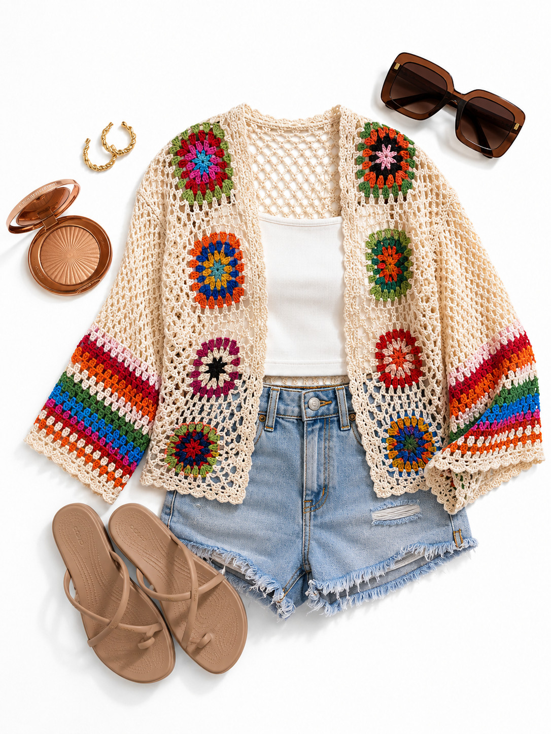 crochet knit cardigan from amazon. love this boho look!! 

 #LTKootd