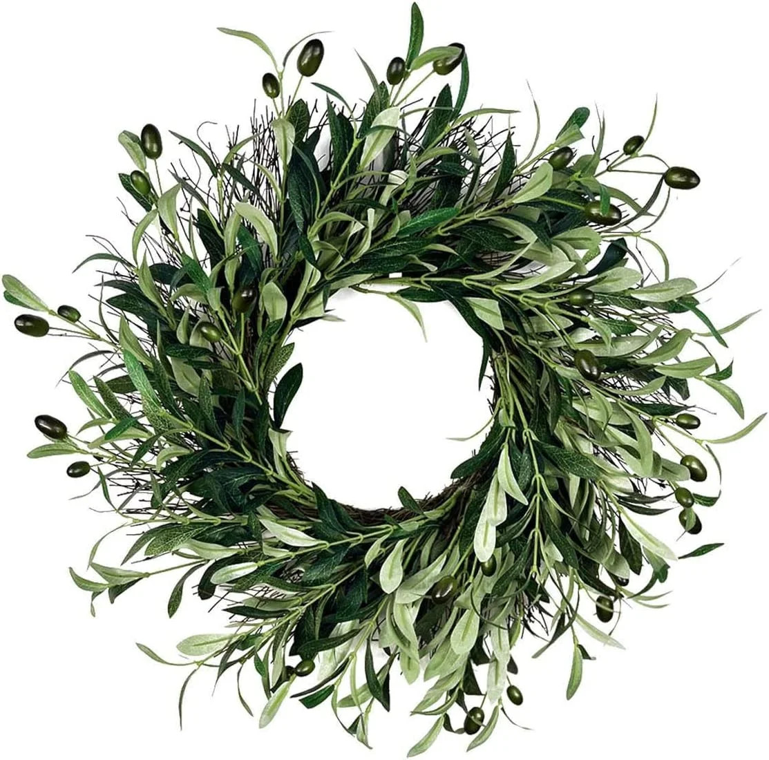 Farship Summer Wreath Artificial Green Olive Wreathfor Front Door Holiday Decoration Hanging Deco... | Walmart (US)