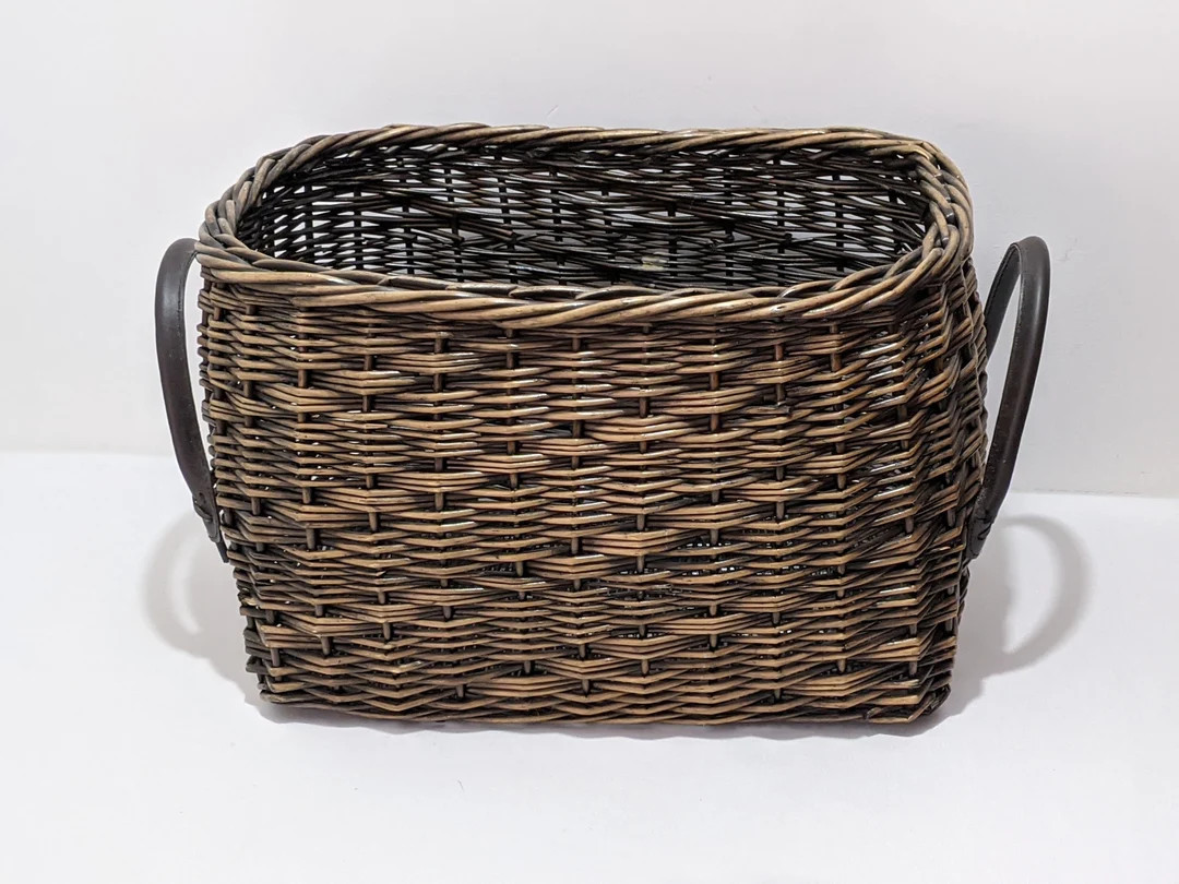 Large Vintage Rustic Rich Brown Handcrafted Wicker Blanket Basket/laundry Basket - Etsy Australia | Etsy (US)