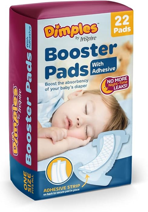 Inspire Dimples Booster Pads, Baby Diaper Doubler with Adhesive for Secure Fit | 1 Size Fits All ... | Amazon (US)