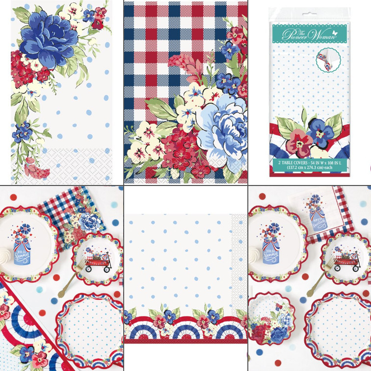 Pioneer Woman Patriotic July 4th Party Supplies Tablecover Paper Napkins Plates | eBay | eBay US