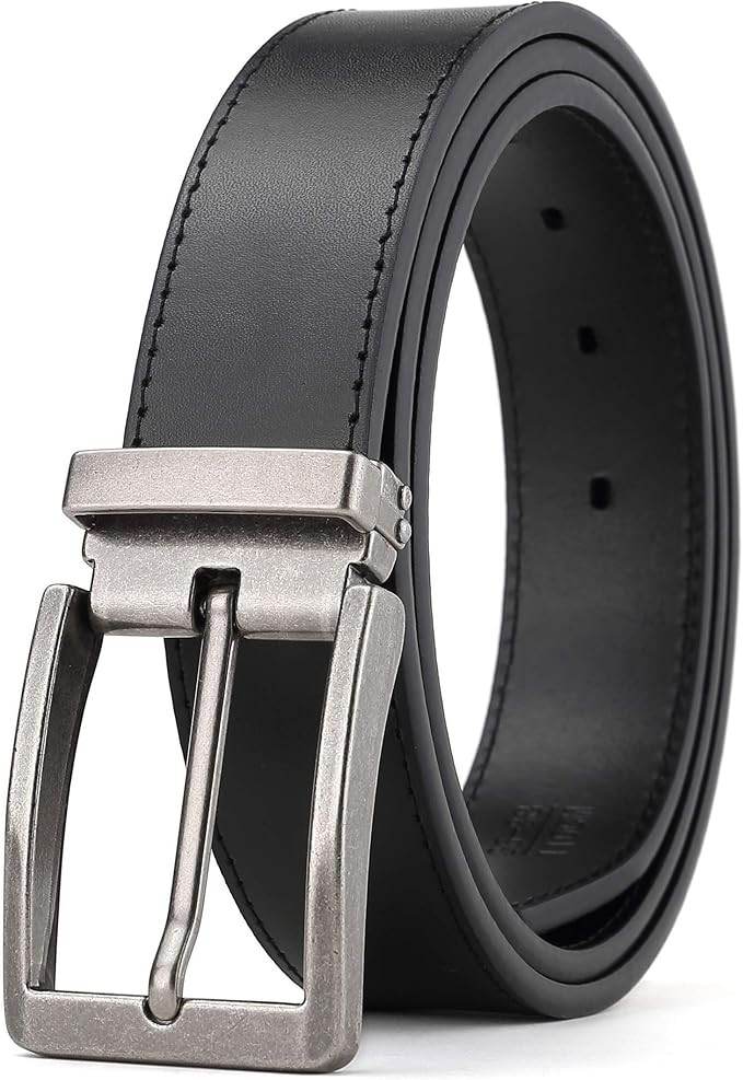Men's Dress Belt Black Leather Belts for Jeans | Amazon (US)