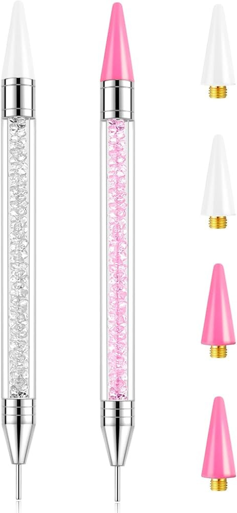 Rhinestone Picker Tool-2Pcs Bedazzling Pen with 4 Extra Wax Heads | Amazon (US)
