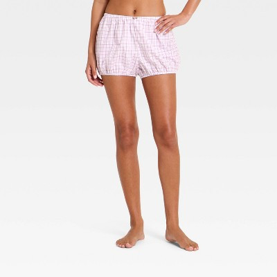 Women's Plaid Bloomer Pajama Shorts - Wild Fable™ Pink XS | Target