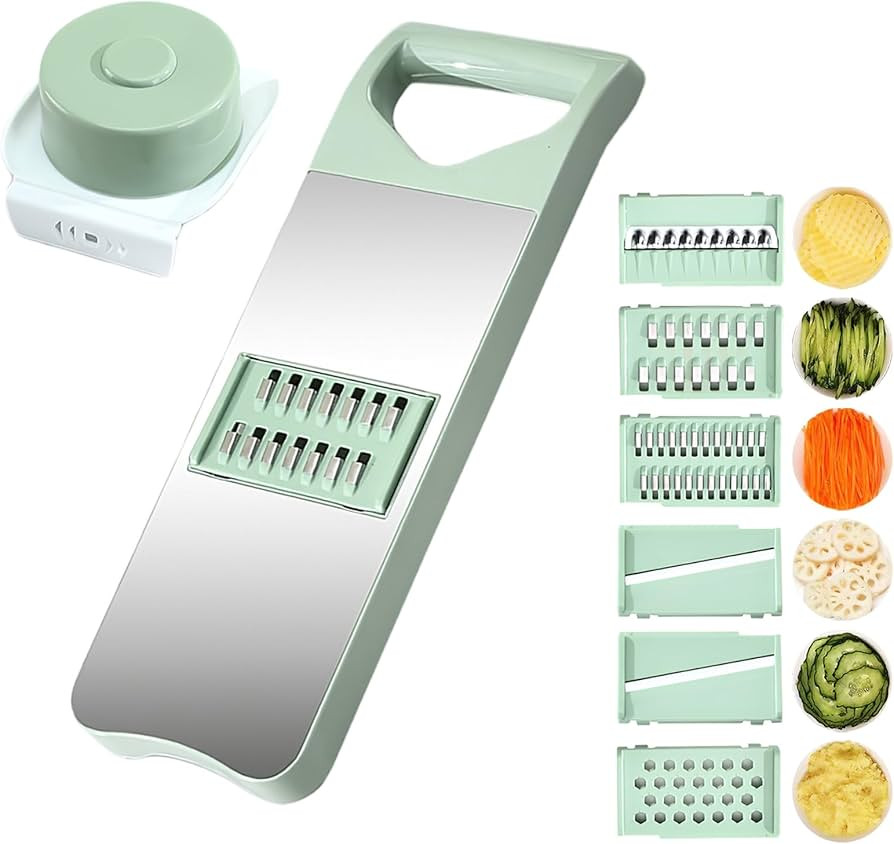 Vegetable Chopper, 7 in 1 Mandoline Food Slicer Cutter with Handheld Container, 6 Blades and Blad... | Amazon (US)