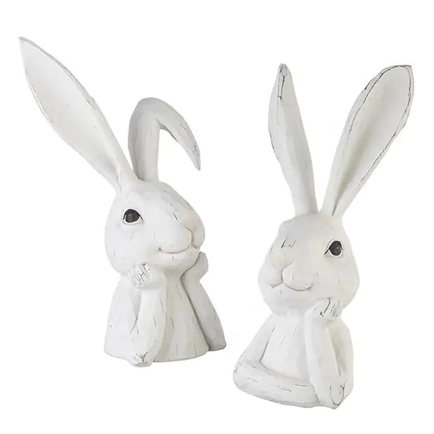 Whimsical Bunny Bust Set of 2 | Antique Farm House