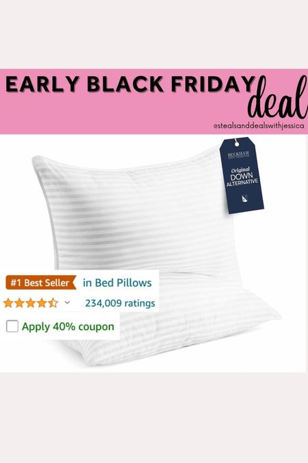Beckham hotel pillows on sale for Amazon early Black Friday deals! 

#LTKhome #LTKsalealert #LTKGiftGuide