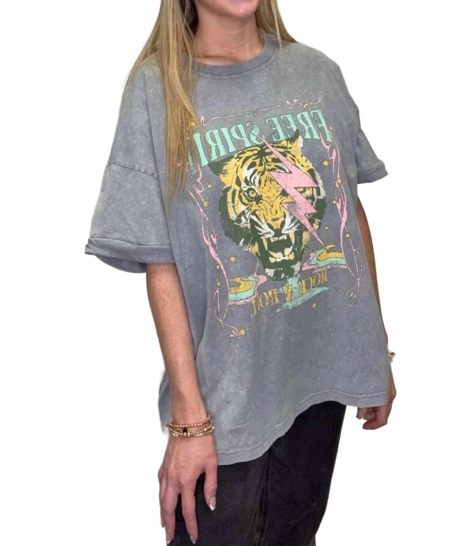 Free Spirit Vintage Tee In Grey Denim | Shop Simon