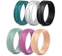 Rinfit Silicone Rings for Women and Men - Silicone Wedding Bands Sets for Him and Her - Patented ... | Amazon (US)