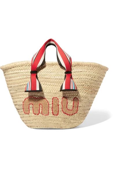 Embroidered straw tote | NET-A-PORTER (UK & EU)