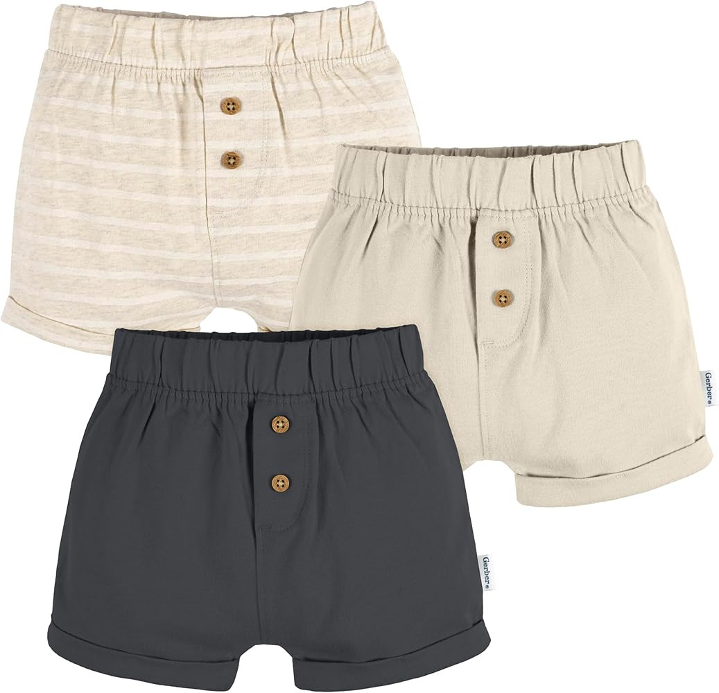 Gerber Unisex-Baby 3-Pack Knit Shorts | Amazon (US)