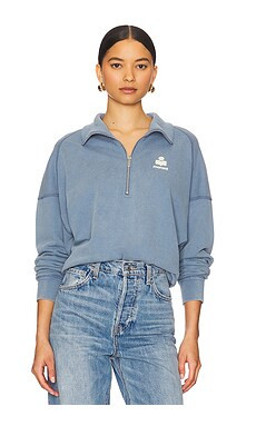 Isabel Marant Etoile Ross Sweatshirt in Slate Blue & Ecru from Revolve.com | Revolve Clothing (Global)