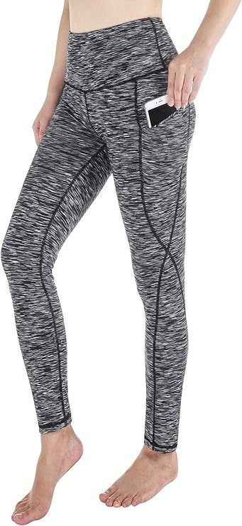 SouqFone Women High Waist Yoga Pants with Pockets 4 Ways Stretch Workout Leggings | Amazon (US)