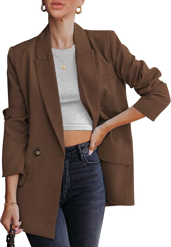 luvamia Blazer Jackets for Women Work Casual Office Long Sleeve Fashion Dressy Business Outfits | Amazon (US)