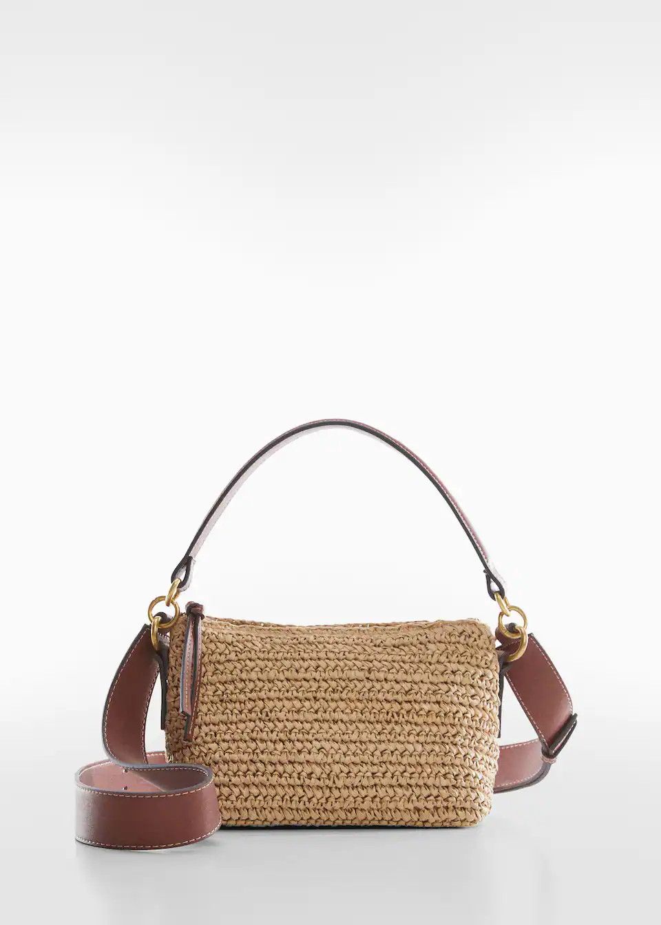 Natural fiber shoulder bag | MANGO (US)