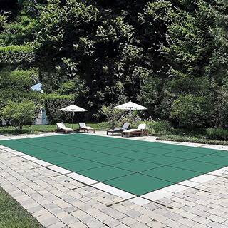 Pool Safety Cover Fits 18 x 36 ft. Rectangle Inground Safety Pool Cover Green Mesh Solid Pool Safety Cover for Swim Pool | The Home Depot