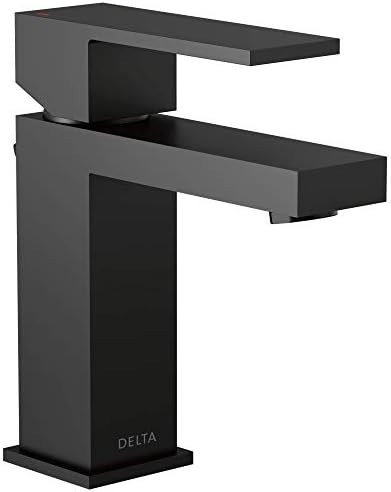 Delta Faucet Modern Matte Black Bathroom Faucet Single Hole, Matte Black Single Hole Bathroom Fau... | Amazon (US)