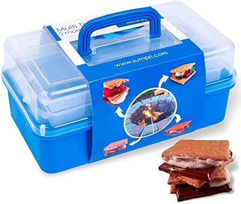SUMPRI Smores Caddy -TWO FOLDING TRAYS Smore storage Box (Does NOT Include Skewers) Keeps Your Ma... | Amazon (US)