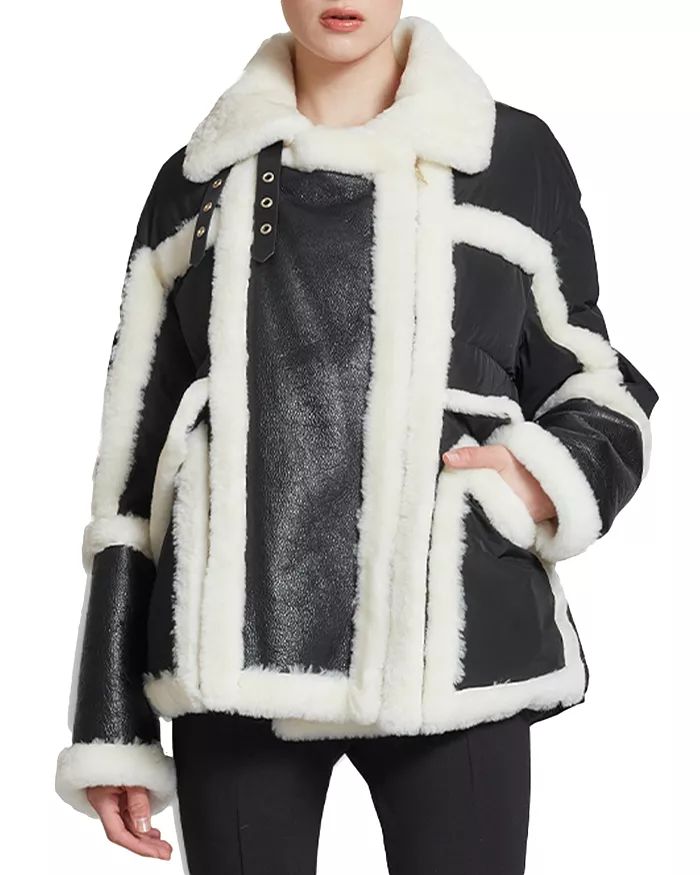 Garnier Shearling Trim Down Jacket | Bloomingdale's (US)