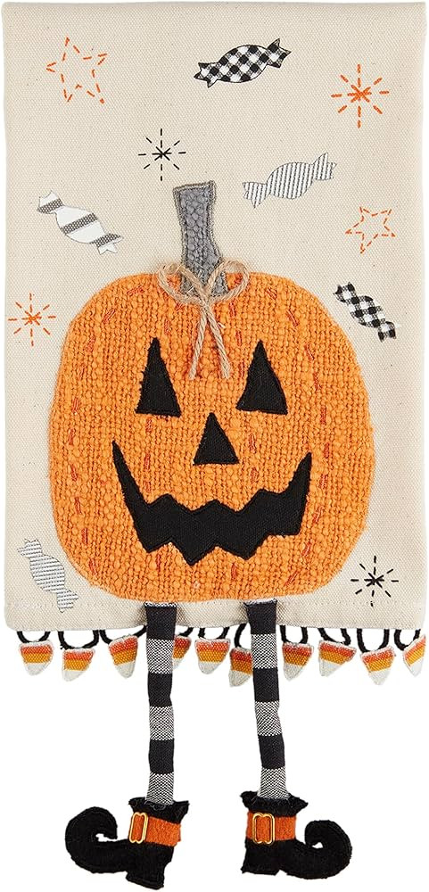 Mud Pie Dangle Leg Towel, Pumpkin, 10.5" x 7" | Amazon (US)