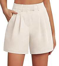 Feiersi Womens Casual Elastic Waist Wide Leg Suit Tailored Shorts Summer Dressy Work Shorts with ... | Amazon (US)