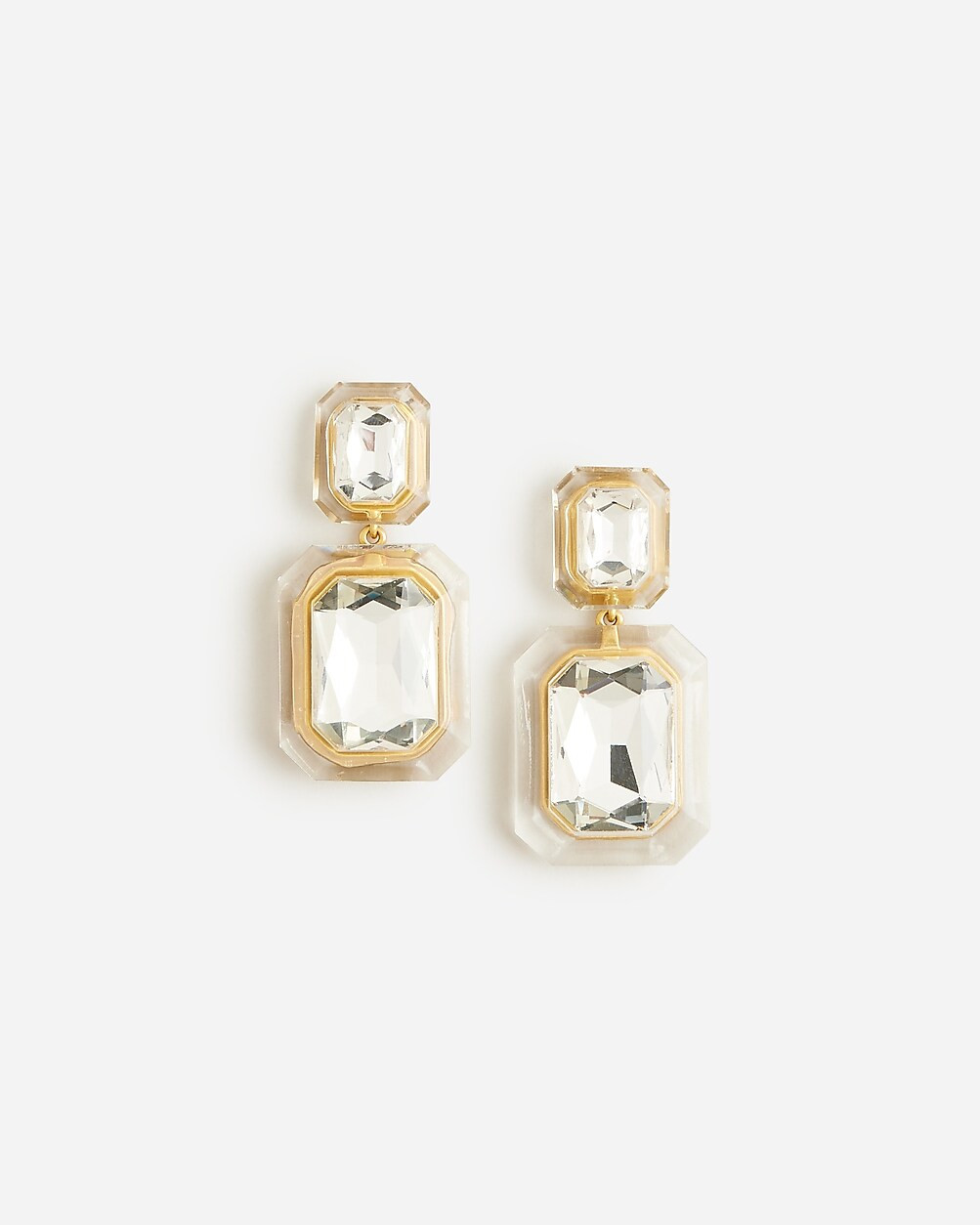 Oversized faceted-crystal drop earrings | J. Crew US