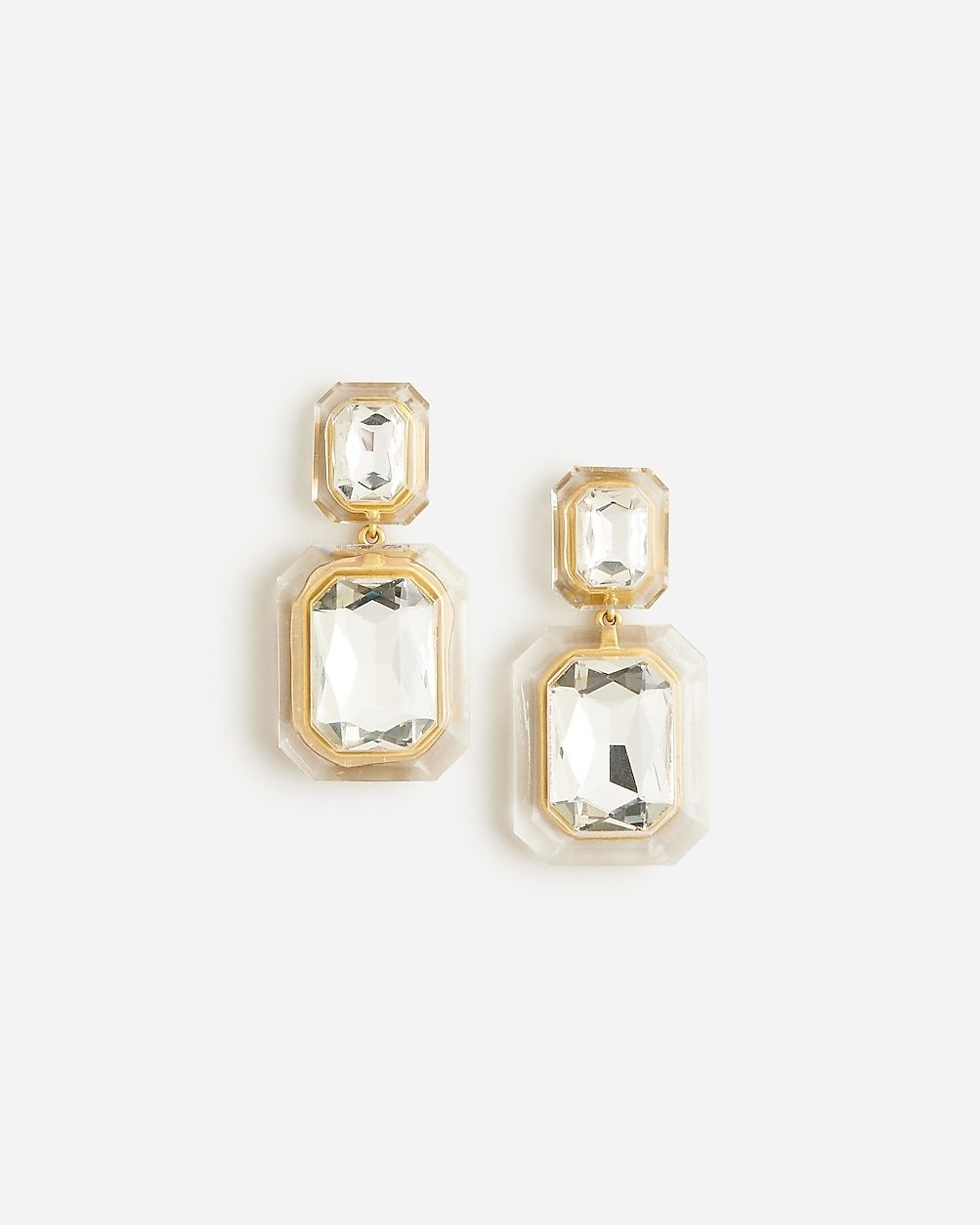 Oversized faceted-crystal drop earrings | J.Crew US