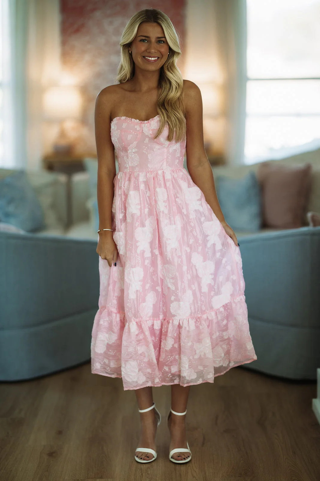 Dreamer Girl Midi Dress - Pink | Hazel and Olive