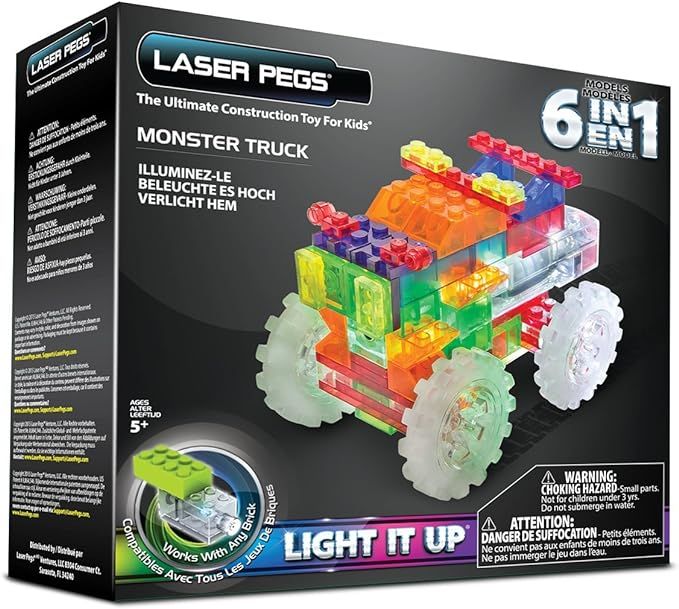 Laser Pegs 6-in-1 Monster Truck Building Set | Amazon (US)