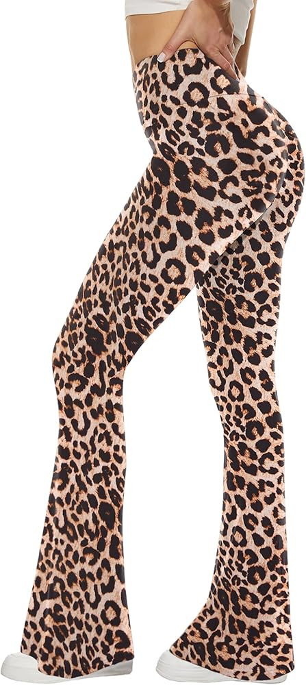 Sundwudu Black Flare Yoga Pants for Women - Soft High Waist Bootcut Leggings Tall & Long Bootleg ... | Amazon (US)